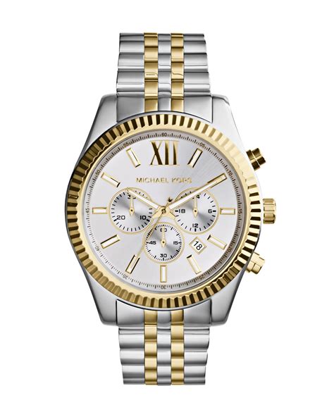 michael kors lexington silver|michael kors watches two tone.